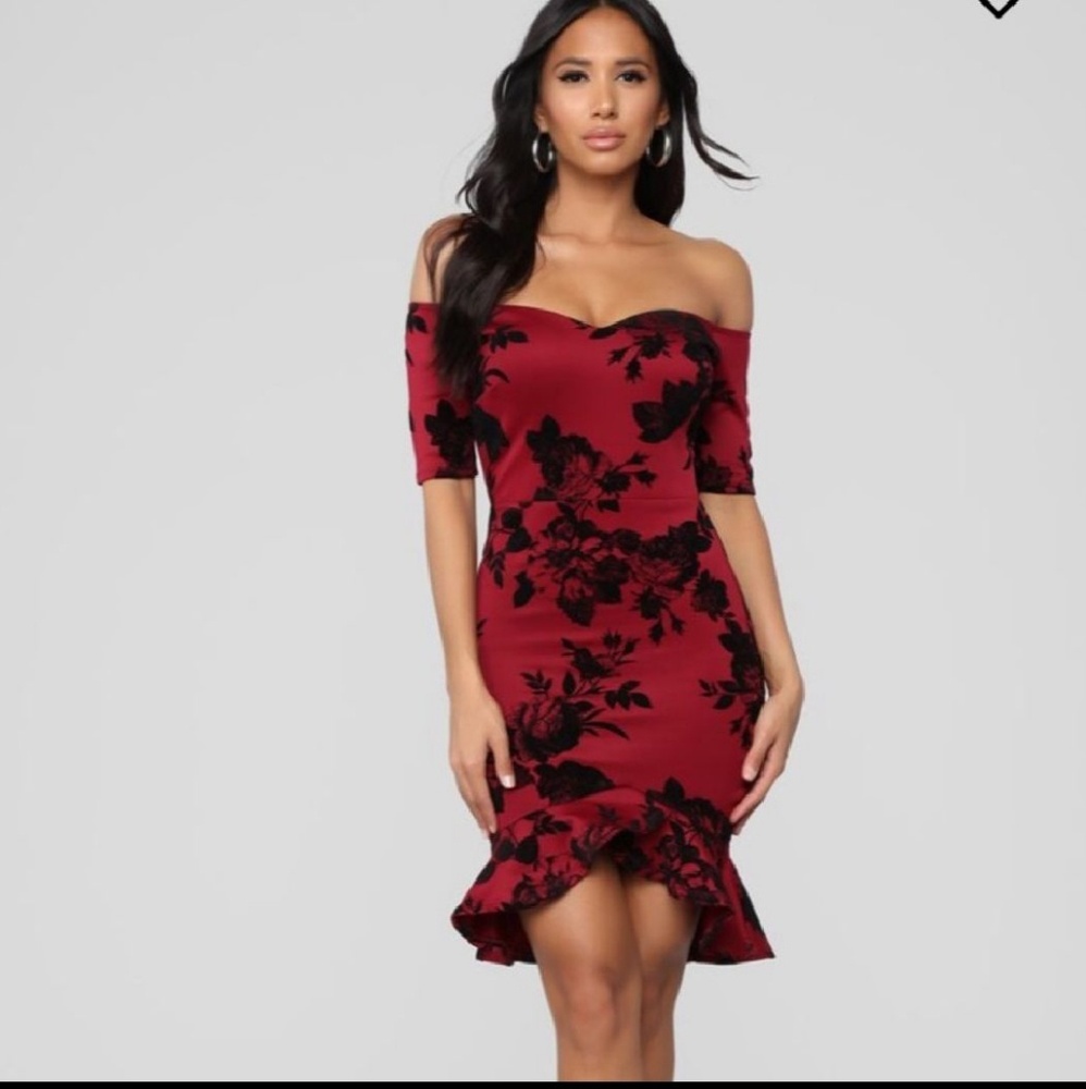 Beautiful red floral dress